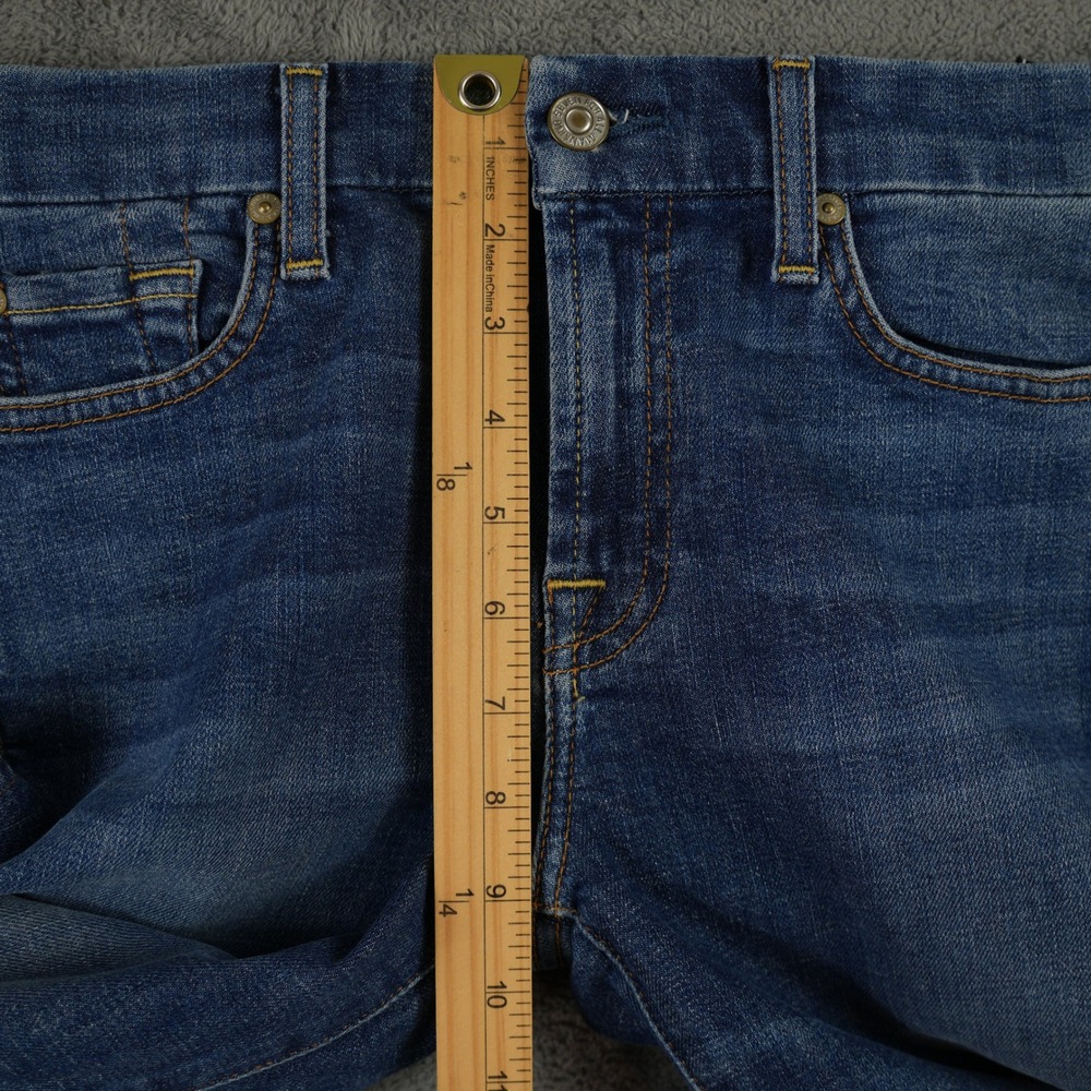 7 For All Mankind Ankle Skinny Jeans Womens 30 Blue Side Stripe Raw Hem - Picture 11 of 13